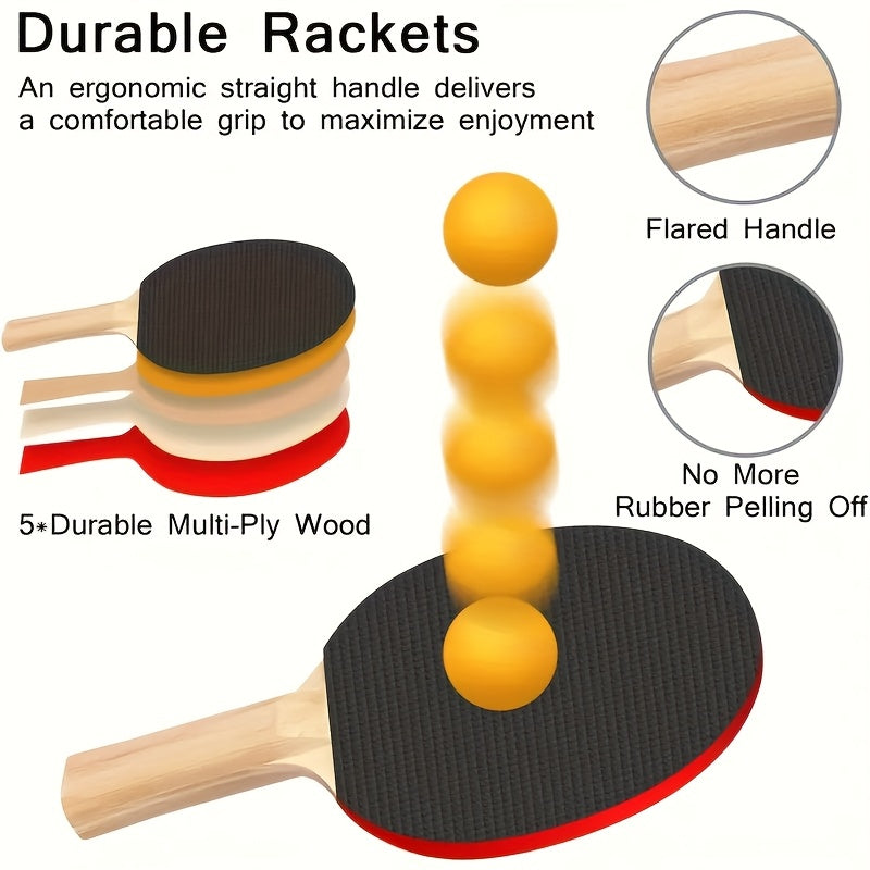 Easy-to-Install Durable Racket: 3-Step Assembly, 5-Layer Composite Wood, Ergonomic Non-Slip Grip for Long-Lasting Comfortable Sports Experience - Image 4