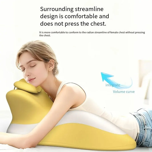 Bed Stomach-Sleep Pillow - Multi-functional Prone Position Pillow for Stomach Sleeping, Phone Use, Reading, Couples Fun Play, Intimacy Aid for Couples, Bed Hip Elevation Tool, Pā Pā Pillow（YELLOW）