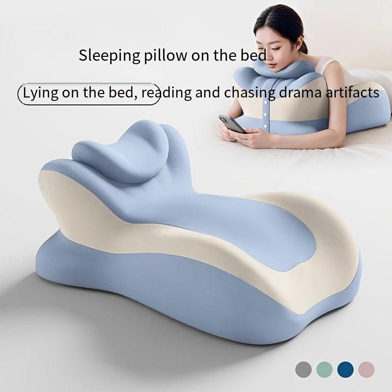 Bed Stomach-Sleep Pillow - Multi-functional Prone Position Pillow for Stomach Sleeping, Phone Use, Reading, Couples Fun Play, Intimacy Aid for Couples, Bed Hip Elevation Tool, Pā Pā Pillow（YELLOW） - Image 7