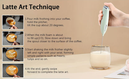 **Handheld Electric Frother | 10000 RPM Powerful Motor, One-Touch Start/Stop, Easily Froths, Mixes, and Blends – Your Kitchen Drink Essential Helper**WHITE - Image 3