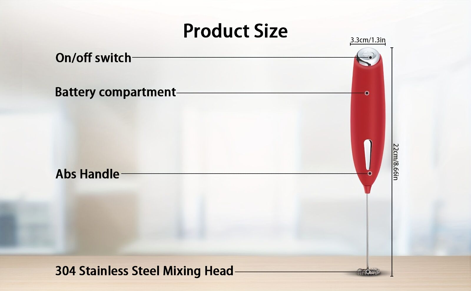 **Handheld Electric Frother | 10000 RPM Powerful Motor, One-Touch Start/Stop, Easily Froths, Mixes, and Blends – Your Kitchen Drink Essential Helper**WHITE - Image 7