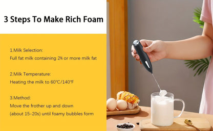 **Handheld Electric Frother | 10000 RPM Powerful Motor, One-Touch Start/Stop, Easily Froths, Mixes, and Blends – Your Kitchen Drink Essential Helper**WHITE - Image 9
