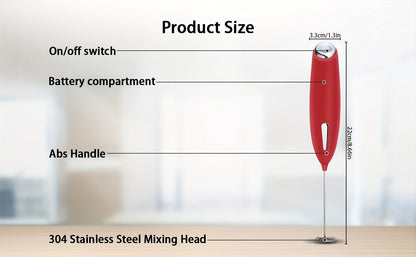 **Handheld Electric Frother | 10000 RPM Powerful Motor, One-Touch Start/Stop, Easily Froths, Mixes, and Blends – Your Kitchen Drink Essential Helper**RED - Image 2
