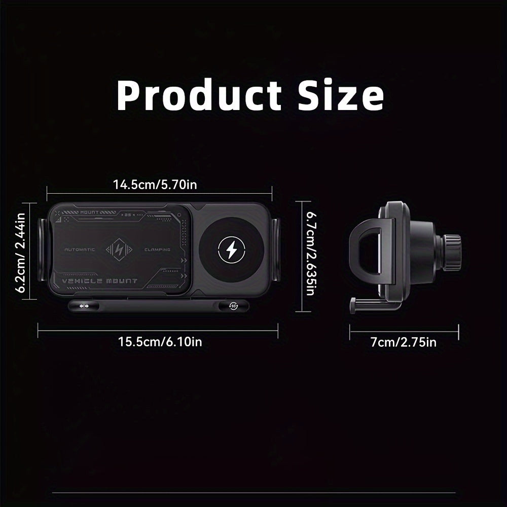 Smart Dual-Mode Rotating Stand: Foldable Design, Wireless Fast Charging, Anti-Shake, One-Touch Auto Rotation for Home, Office & Travel Use - Image 3