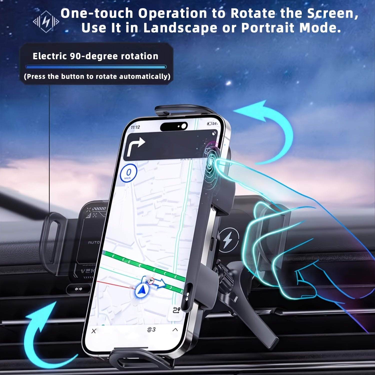Smart Dual-Mode Rotating Stand: Foldable Design, Wireless Fast Charging, Anti-Shake, One-Touch Auto Rotation for Home, Office & Travel Use - Image 6