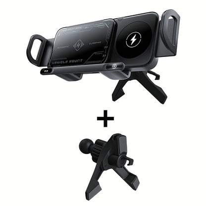 Smart Dual-Mode Rotating Stand: Foldable Design, Wireless Fast Charging, Anti-Shake, One-Touch Auto Rotation for Home, Office & Travel Use - Image 8