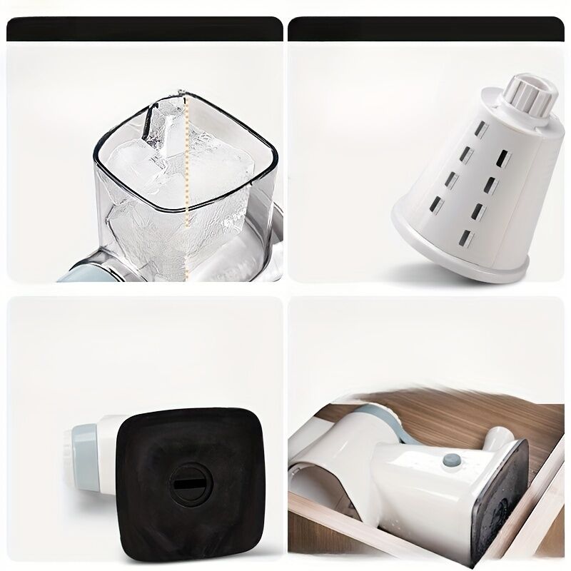 Three-Step Hand-Crank Ice Crusher｜Transparent Ice Box for Visible Operation, Anti-Slip Effort-Saving Design, 23.5cm Compact Body for Ice Making Anywhere - Image 3