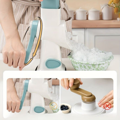 Three-Step Hand-Crank Ice Crusher｜Transparent Ice Box for Visible Operation, Anti-Slip Effort-Saving Design, 23.5cm Compact Body for Ice Making Anywhere - Image 7