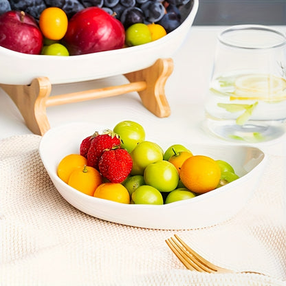White**Nordic-Style Three-Tier Extendable Fruit Tray | Creative Living Room Snack Stand, Adjustable Height, Anti-Slip Expandable Display Tray** - Image 8