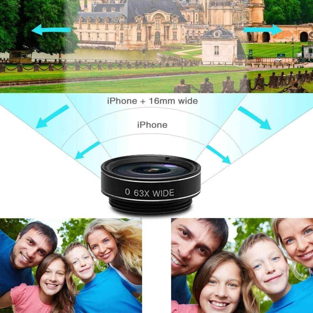 15-in-1 kit with multiple special effects functions, compatible with iPhone and Android smartphones. Includes: 198 fisheye, 0.63x wide angle, 15x macro, 2x telephoto, CPL polarizer, kaleidoscope lens, star filter, mist filter, radial filter - Image 5