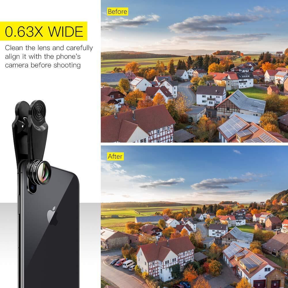 15-in-1 kit with multiple special effects functions, compatible with iPhone and Android smartphones. Includes: 198 fisheye, 0.63x wide angle, 15x macro, 2x telephoto, CPL polarizer, kaleidoscope lens, star filter, mist filter, radial filter - Image 8