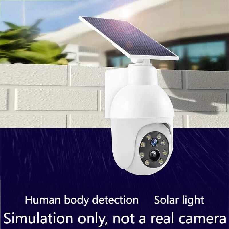 Solar sensor simulation camera light - No real monitoring function, simulated appearance design, smart sensor lighting, for outdoor security warning purposes | Energy-saving anti-theft solution | Warning lighting equipment - Image 2