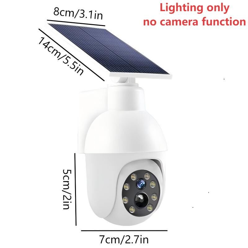 Solar sensor simulation camera light - No real monitoring function, simulated appearance design, smart sensor lighting, for outdoor security warning purposes | Energy-saving anti-theft solution | Warning lighting equipment - Image 3