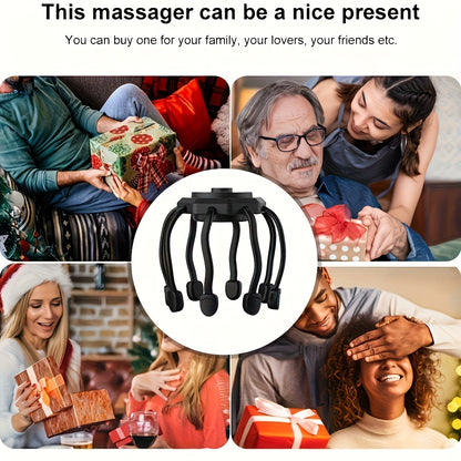 8-Claw Full-Coverage Smart Massager: Human-like Kneading, Immersive Head Relaxation BLACK - Image 3