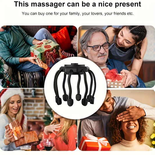 8-Claw Full-Coverage Smart Massager: Human-like Kneading, Immersive Head Relaxation BLACK - Image 3