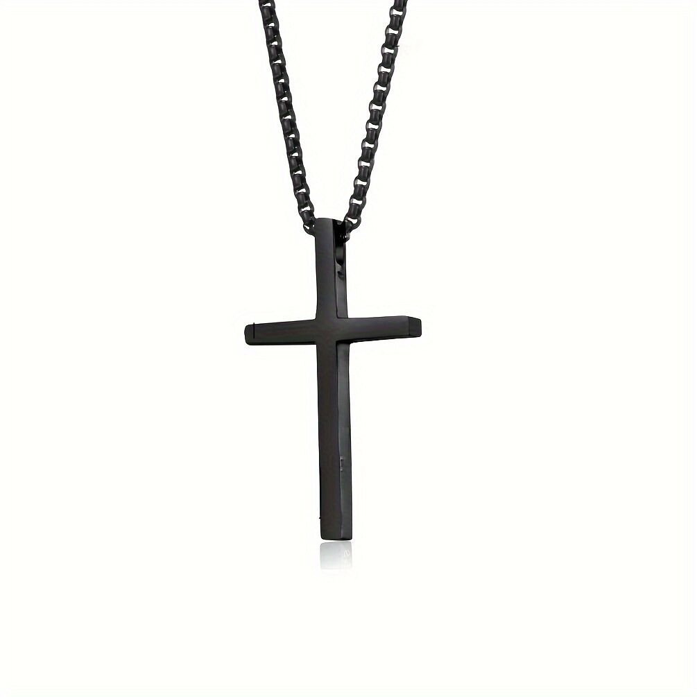 Titanium Steel Silver Men's Necklace, minimalist design, suitable for both men and women. Cross pendant style, religious-themed jewelry, showcasing unique faith and taste. Spiritual accessory, faith jewelry, minimalist design, contemporary jewelry, high-q - Image 7