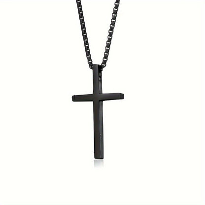 Titanium Steel Silver Men's Necklace, minimalist design, suitable for both men and women. Cross pendant style, religious-themed jewelry, showcasing unique faith and taste. Spiritual accessory, faith jewelry, minimalist design, contemporary jewelry, high-q - Image 7