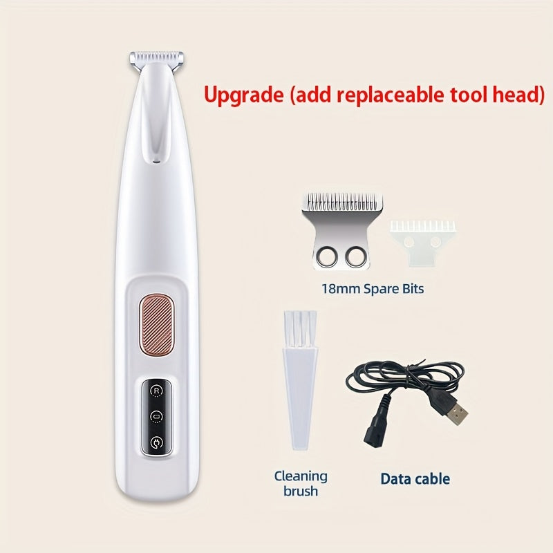 Low-Noise Pet Clipper for Dogs & Cats: Quiet Operation Reduces Stress, Rounded Blade Prevents Skin Irritation, 90-Min Runtime + Spare Blade Included