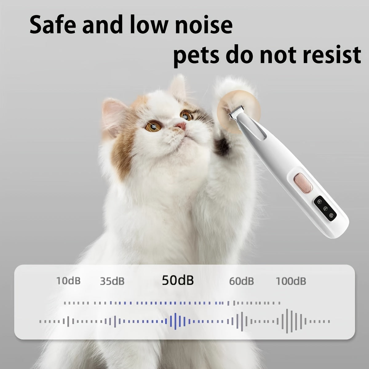 Low-Noise Pet Clipper for Dogs & Cats: Quiet Operation Reduces Stress, Rounded Blade Prevents Skin Irritation, 90-Min Runtime + Spare Blade Included - Image 3