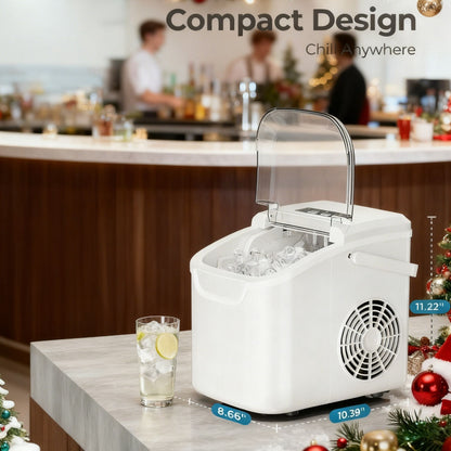 Desktop Ice Maker, Produces Ice in 6 Minutes with a Capacity of 26 Pounds, Energy-Saving 30% and Operating Noise Below 40 Decibels, Portable Ice Maker with Built-in Ice Basket, Suitable for Home and Camping.(GREY) - Image 7
