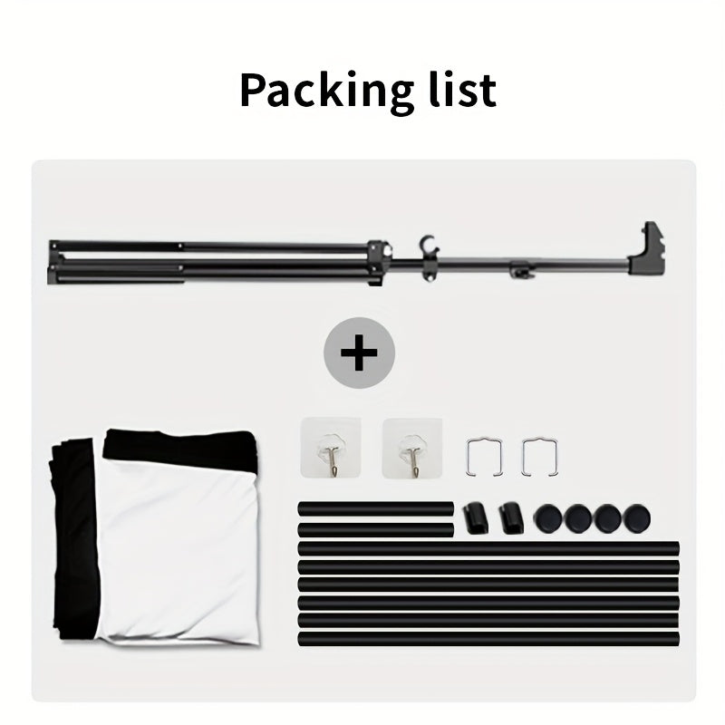 60in Portable and mobile projection screen with tripod stand, 16:9 HD format, suitable for home theater and indoor wall mounting. Made of polyester fabric, easy to set up and use. Ideal for office presentations and home entertainment, ready to use right o - Image 9