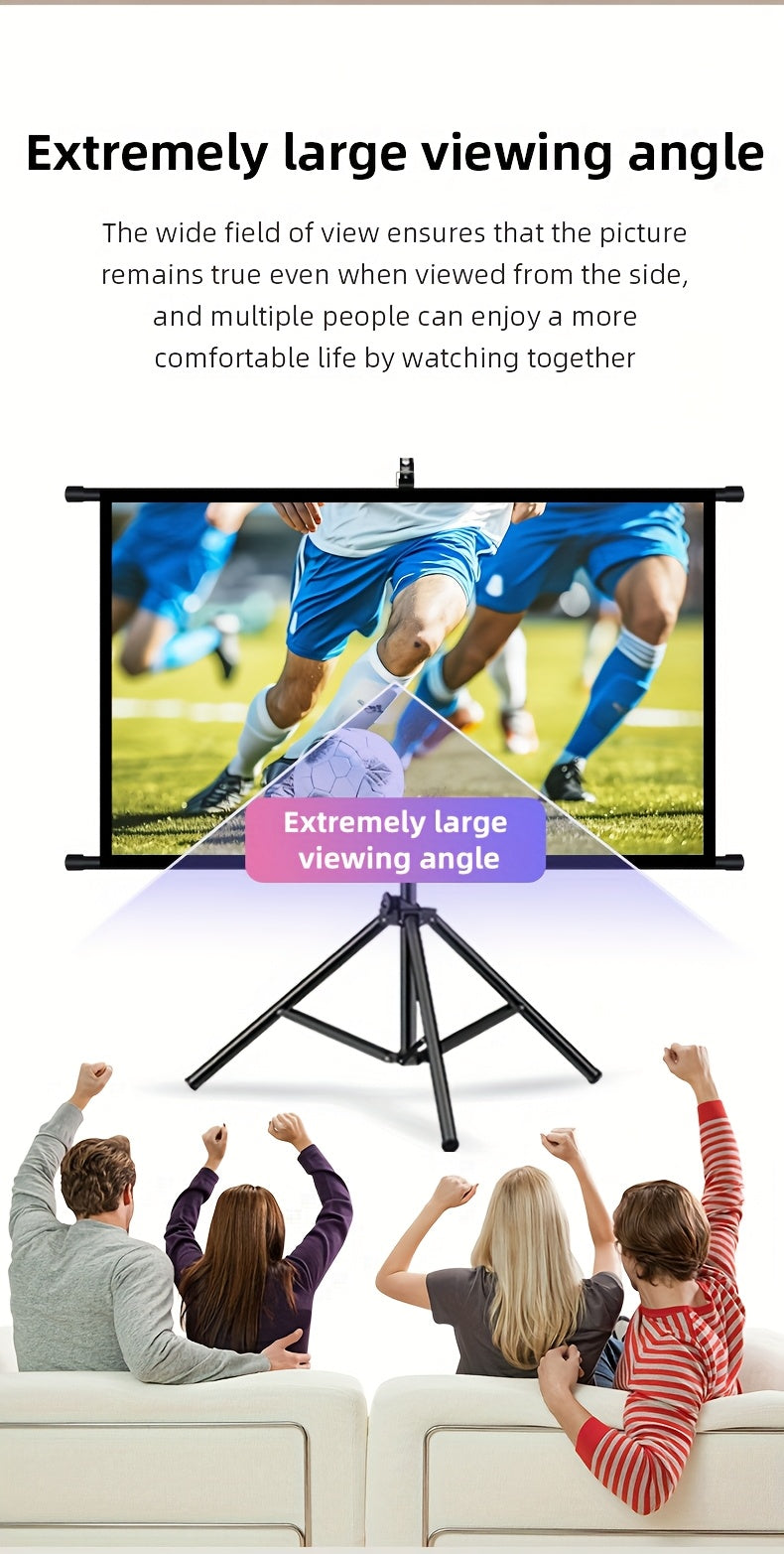 72in Portable and mobile projection screen with tripod stand, 16:9 HD format, suitable for home theater and indoor wall mounting. Made of polyester fabric, easy to set up and use. Ideal for office presentations and home entertainment, ready to use right o - Image 6