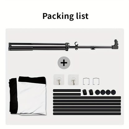 72in Portable and mobile projection screen with tripod stand, 16:9 HD format, suitable for home theater and indoor wall mounting. Made of polyester fabric, easy to set up and use. Ideal for office presentations and home entertainment, ready to use right o - Image 8