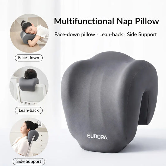 Ergonomic Multi-functional Nap Pillow - Desk Rest Pillow with Neck/Side Support, Memory Foam Cushion for Office, Home & Travel(GRAY) - Image 3