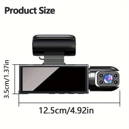 Super Memory Triple Cam Dash Cam! 32GB storage + 1080P HD triple lens, 170° panoramic coverage of front, cabin, and rear, 24/7 protection for your safe journey. - Image 2