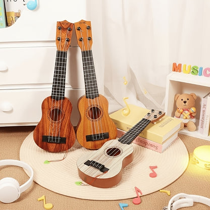Acacia wood 17-inch Playable Ukulele Mini Guitar, lightweight and portable. Features comfortable nylon strings, includes a pick, and has open-style tuning pegs for precise tuning. Suitable for beginners and music enthusiasts, a popular gift choice for hol - Image 4