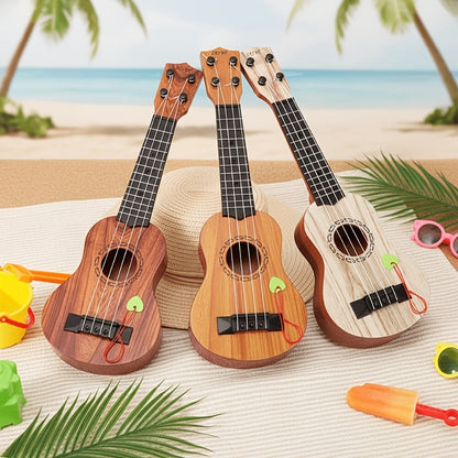 Acacia wood 17-inch Playable Ukulele Mini Guitar, lightweight and portable. Features comfortable nylon strings, includes a pick, and has open-style tuning pegs for precise tuning. Suitable for beginners and music enthusiasts, a popular gift choice for hol - Image 7