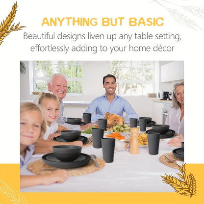 32件Eco-Friendly Wheat Straw Dinnerware: Stackable Design with Natural Texture, Illuminating the Sustainable Aesthetics of Every Meal - Image 6