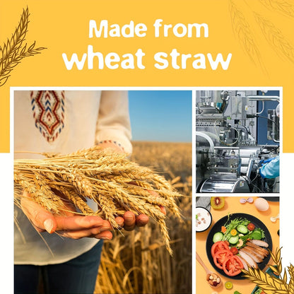 32件Eco-Friendly Wheat Straw Dinnerware: Stackable Design with Natural Texture, Illuminating the Sustainable Aesthetics of Every Meal - Image 8