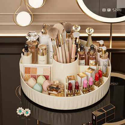 Rotatable Luxury Cosmetic Organizer Desk Large Capacity Skincare Storage Shelf Vanity Tidy Tray Cosmetic Storage Box（black） - Image 4