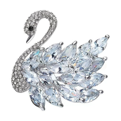 Purple  Crystal Swan Brooch with Premium Appeal – Secure Button Pin for Women, Dedicated Elegant Brooch, Stylish High-End Accessory Exquisitely Matched for Suits - Image 6