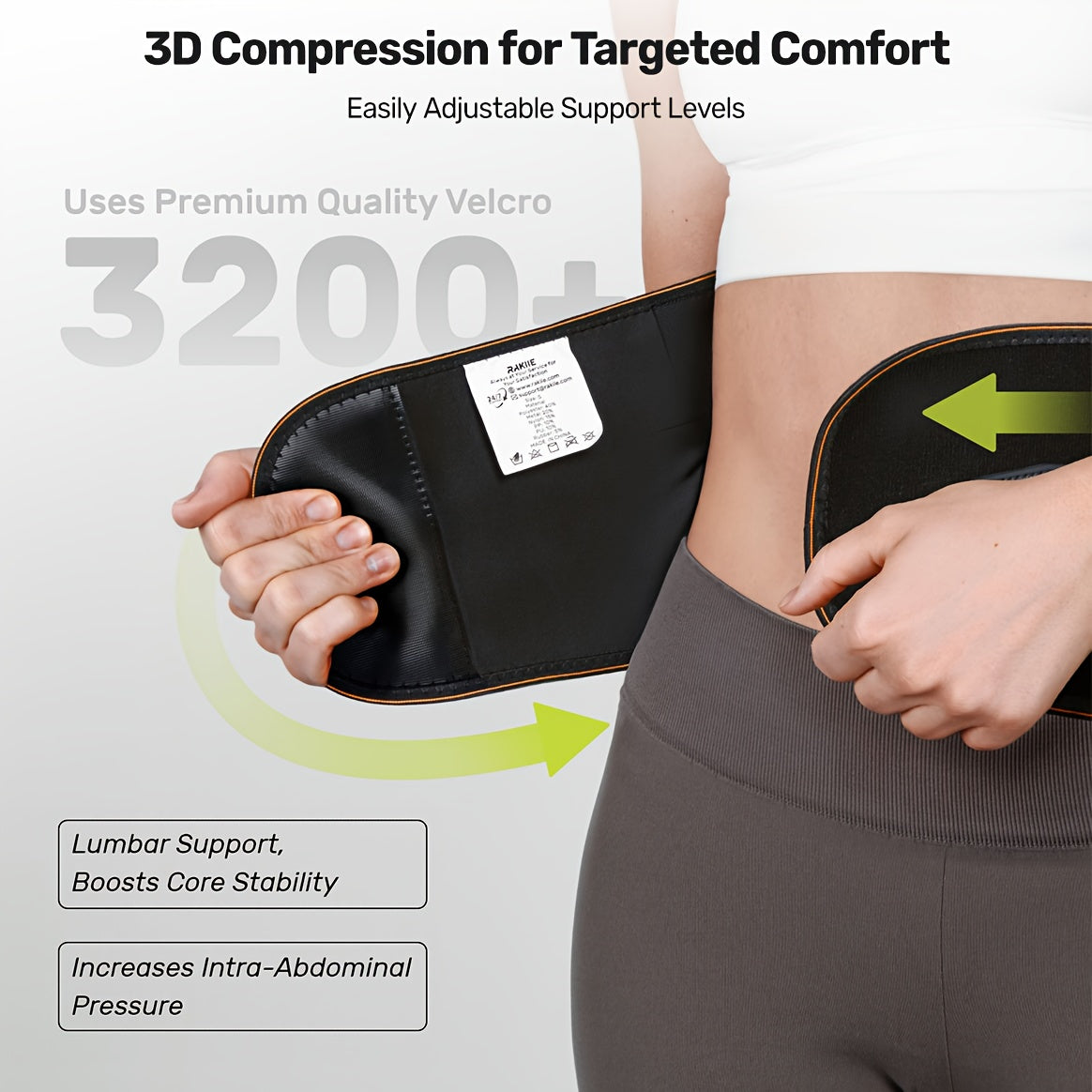 Lumbar Support Belt, featuring 8X Enhanced Lumbar Support, designed with a 3D massage pad, unisex back support strap, breathable and adjustable shoulder straps, available in green.（Size L） - Image 6