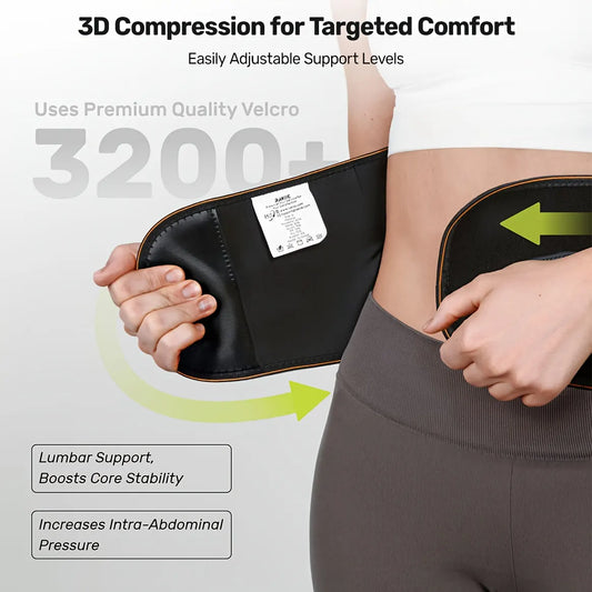 Lumbar Support Belt, featuring 8X Enhanced Lumbar Support, designed with a 3D massage pad, unisex back support strap, breathable and adjustable shoulder straps, available in green.（Size L） - Image 6