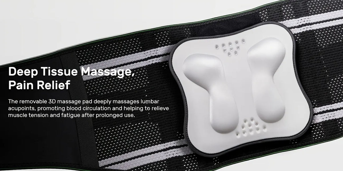 Lumbar Support Belt, featuring 8X Enhanced Lumbar Support, designed with a 3D massage pad, unisex back support strap, breathable and adjustable shoulder straps, available in green.（Size L） - Image 7