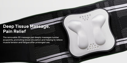Lumbar Support Belt, featuring 8X Enhanced Lumbar Support, designed with a 3D massage pad, unisex back support strap, breathable and adjustable shoulder straps, available in green.（Size XL） - Image 8