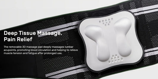 Lumbar Support Belt, featuring 8X Enhanced Lumbar Support, designed with a 3D massage pad, unisex back support strap, breathable and adjustable shoulder straps, available in green.（Size XXL） - Image 8