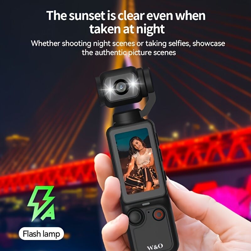 WHITE**4K HD 180° Rotating Anti-Shake Action Camera｜1.9-Inch Screen + 2000mAh Battery, Compact & Portable Vlogging & Travel Companion — Streamlined Design, Durable, Ideal for Content Creators & Holiday Gifting** - Image 4