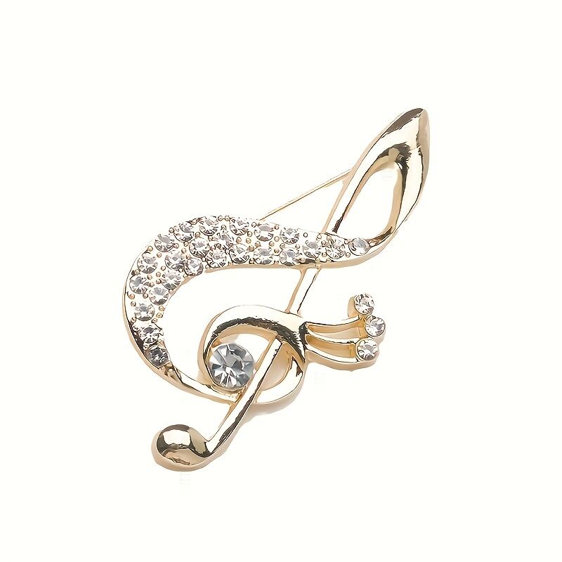 **Lively Musical Note Brooch: 5.8cm Gilded Movement, an Artistic Verse in Everyday Wear** - Image 3