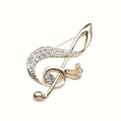 **Lively Musical Note Brooch: 5.8cm Gilded Movement, an Artistic Verse in Everyday Wear** - Image 3
