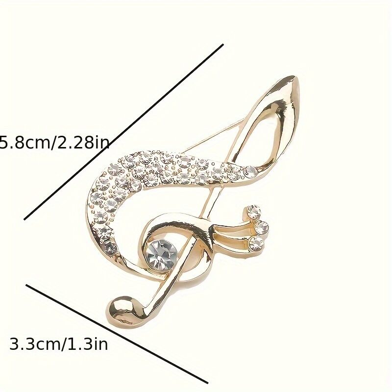 **Lively Musical Note Brooch: 5.8cm Gilded Movement, an Artistic Verse in Everyday Wear** - Image 4