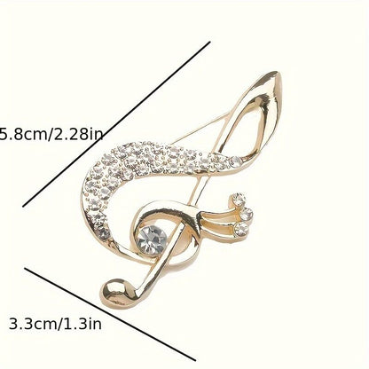 **Lively Musical Note Brooch: 5.8cm Gilded Movement, an Artistic Verse in Everyday Wear** - Image 4