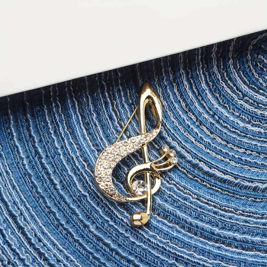 **Lively Musical Note Brooch: 5.8cm Gilded Movement, an Artistic Verse in Everyday Wear** - Image 5