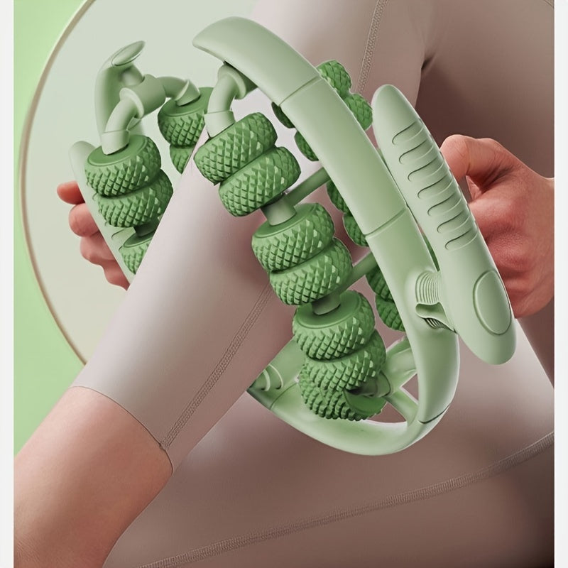 Pink 3D Water-Drop & 26-Wheel Yoga Massage Roller: Deep Muscle Relaxation and Body Shaping in One Portable Tool - Image 3