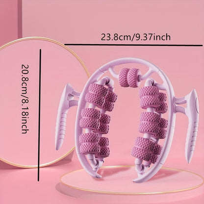 Pink 3D Water-Drop & 26-Wheel Yoga Massage Roller: Deep Muscle Relaxation and Body Shaping in One Portable Tool - Image 4