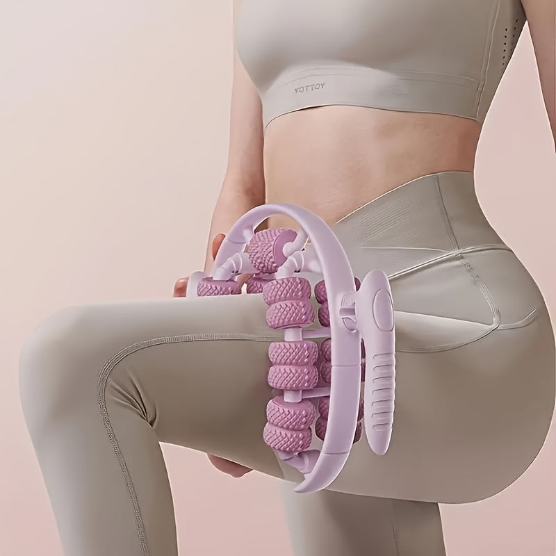 Pink 3D Water-Drop & 26-Wheel Yoga Massage Roller: Deep Muscle Relaxation and Body Shaping in One Portable Tool - Image 5