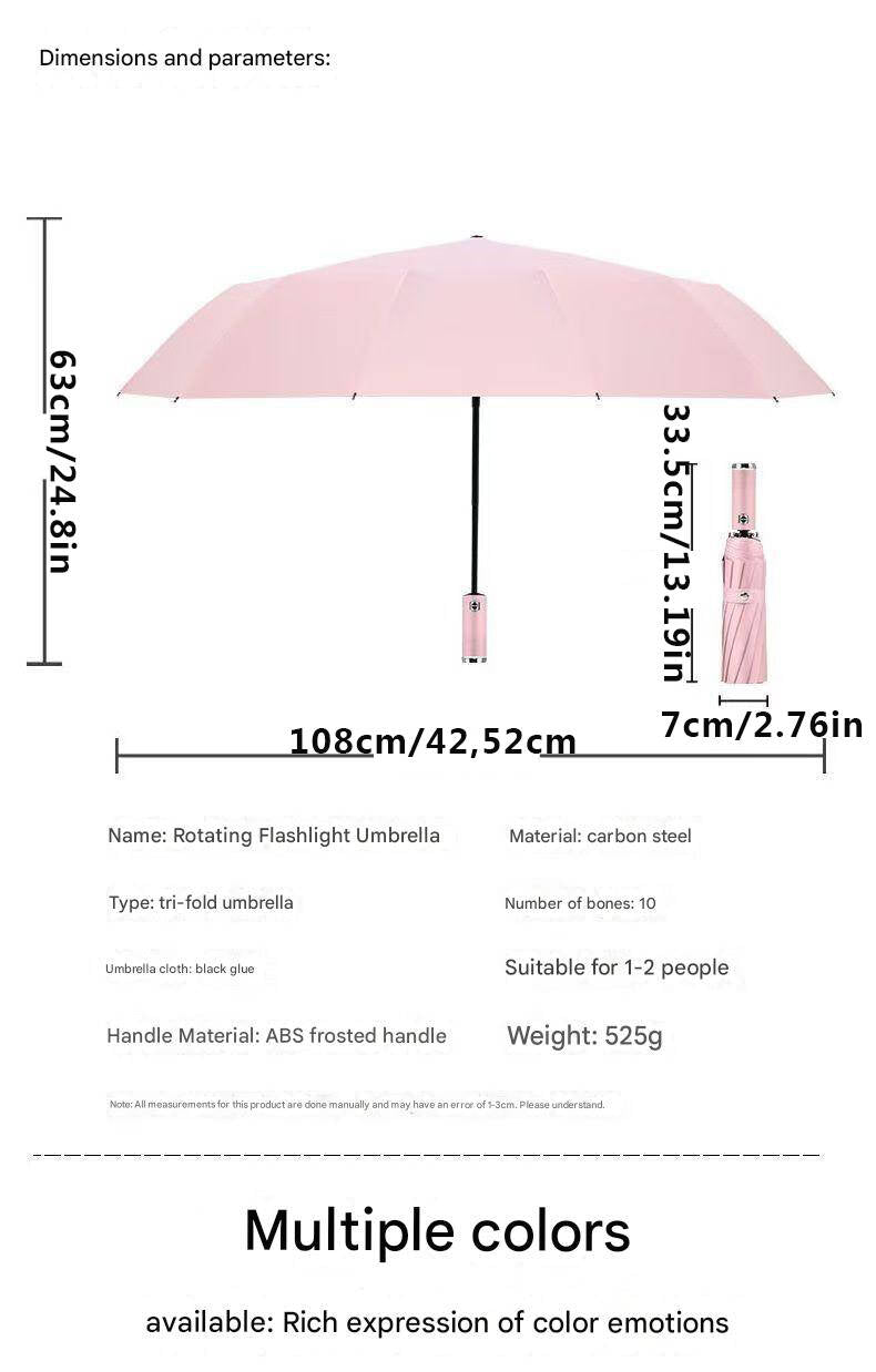 Blue Reinforced Black Coating Umbrella, featuring a 10-rib black steel frame for durability, approximately 106cm in diameter, lightweight and portable. Combines lotus-effect water repellency with strong UV protection, an ideal companion for 1–2 people on  - Image 9